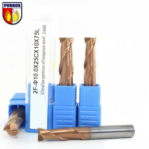 HRC 60 Flat End Mills, 3-12mm Shank Diameter, 2 Flutes